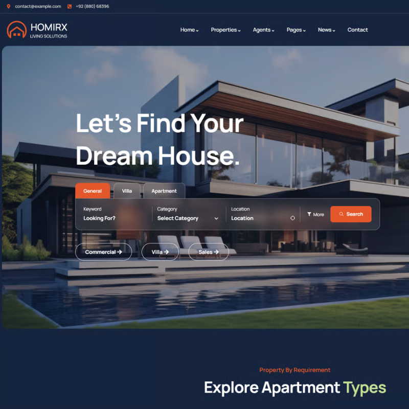Homirx - Real Estate WordPress Theme