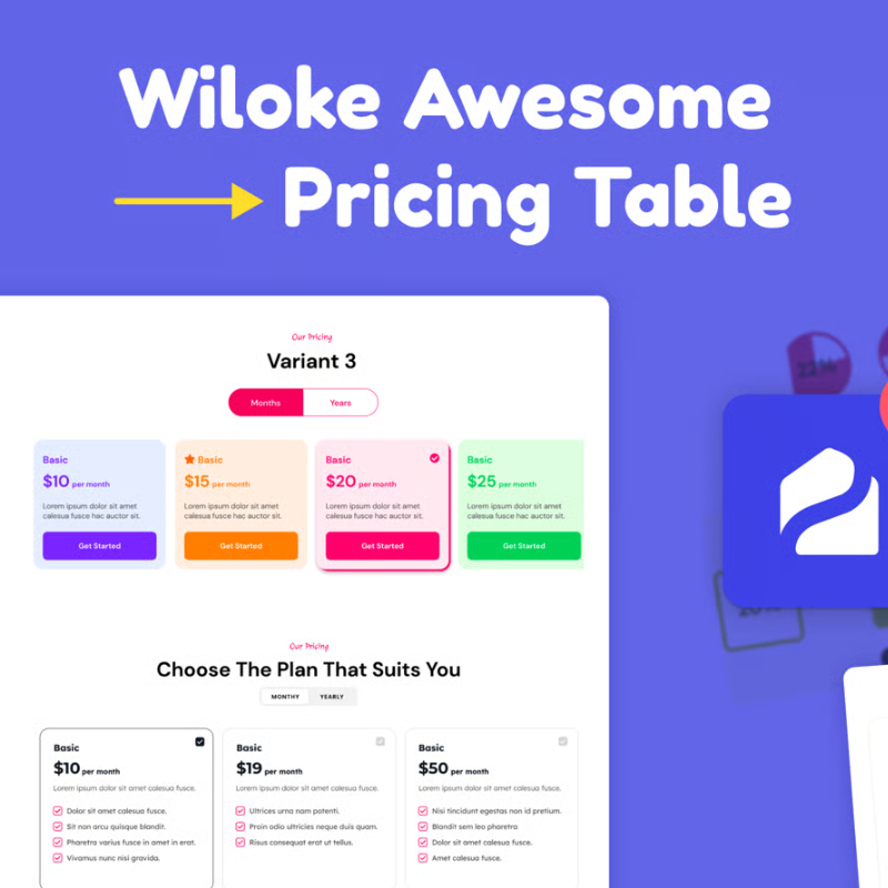 Wiloke Awesome Pricing Table for Elementor