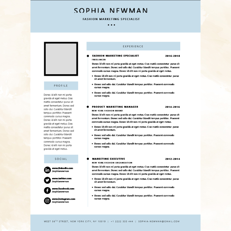 Professional Resume Template & Modern CV Design - Instant Download