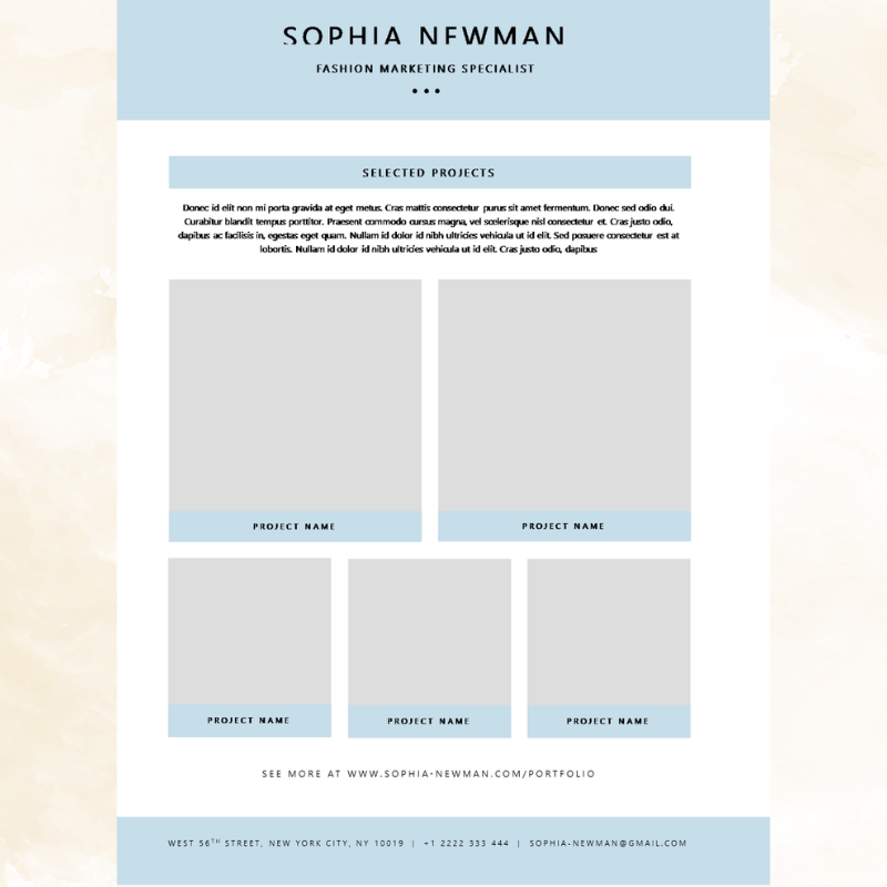 Classic Sky Resume Template - Professional & Modern ATS Friendly CV Design