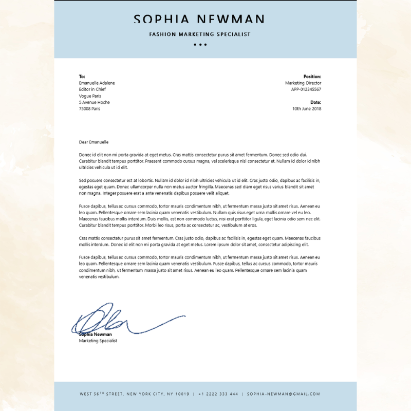 Classic Sky Blue Resume Template - Professional & Modern CV Design