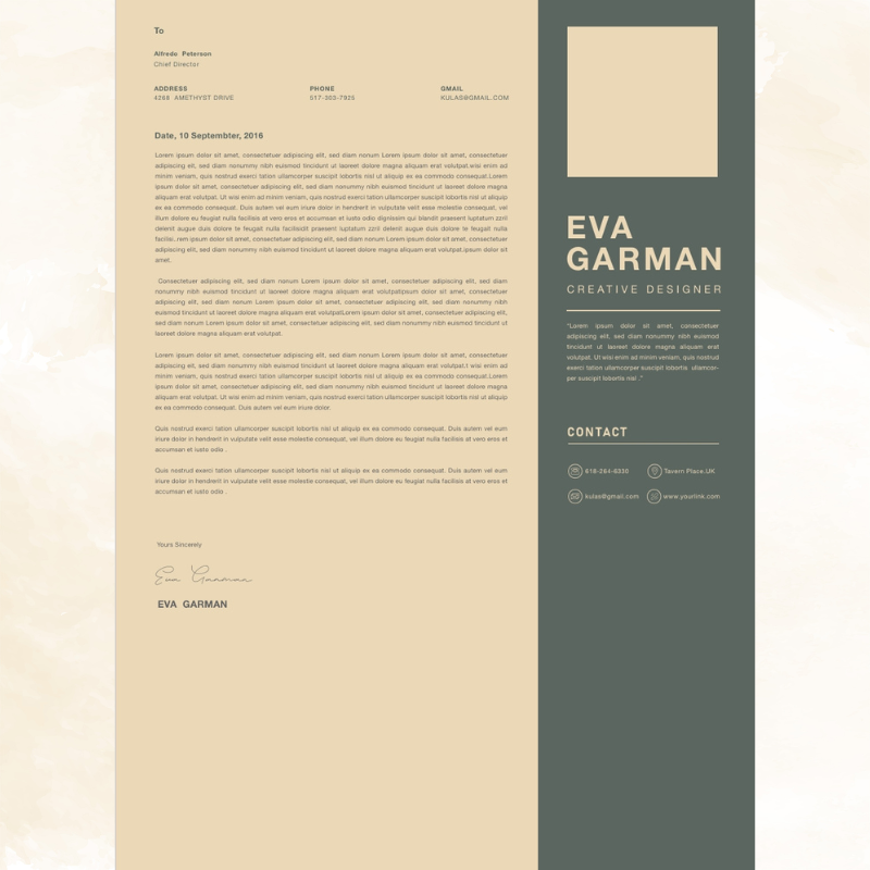 Professional CV Letter Template - ATS Friendly & Customizable Resume Cover Letter