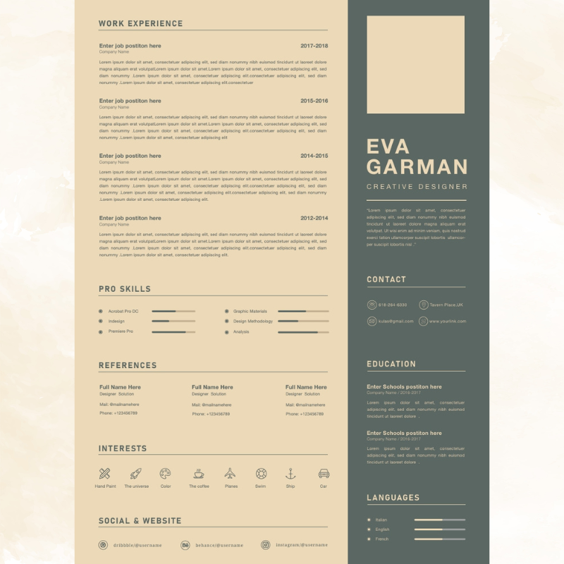 Stylish CV Template - Professional & Modern Resume Design for Job Seekers