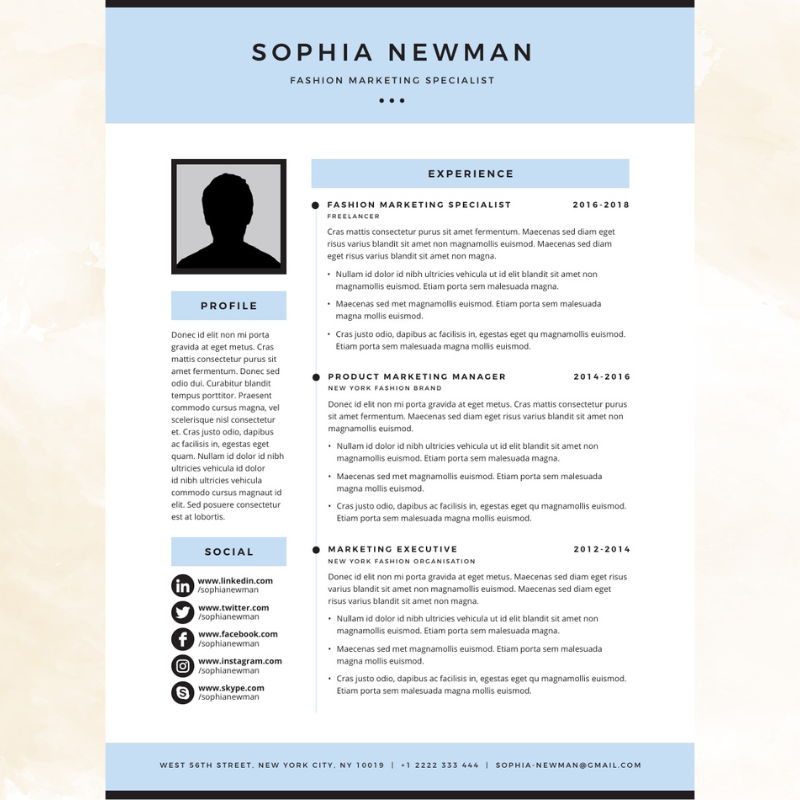 Classic Sky Resume Presentation Template - Professional & Modern Design