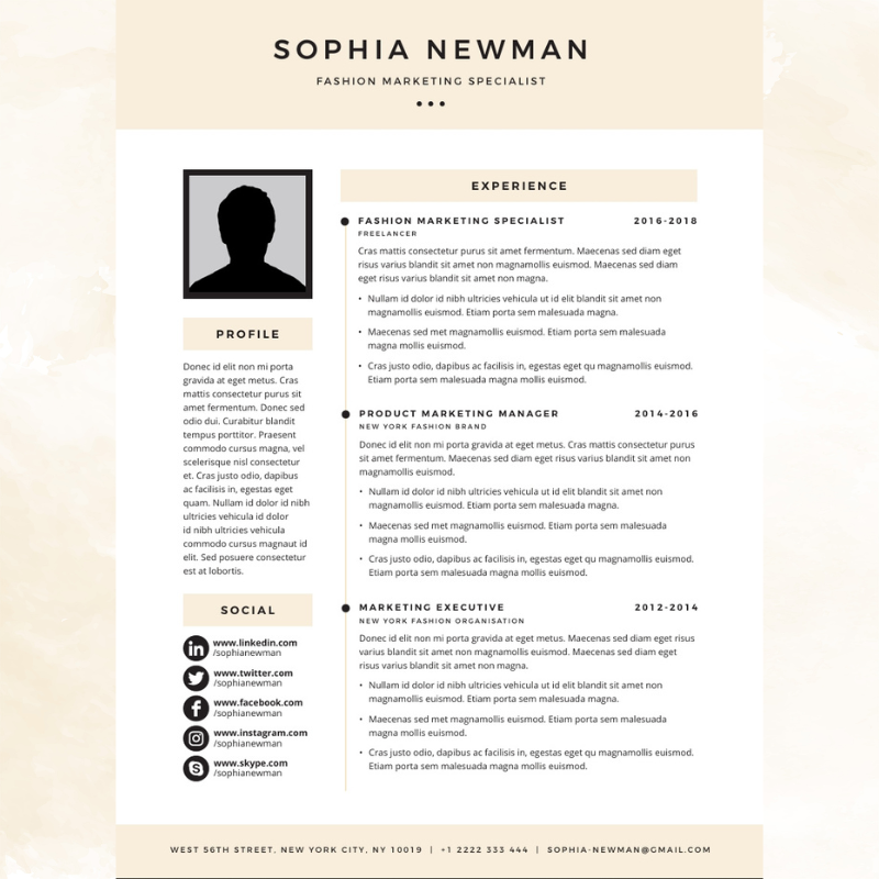 Yellow Professional Resume Template | Modern CV Design for Creatives