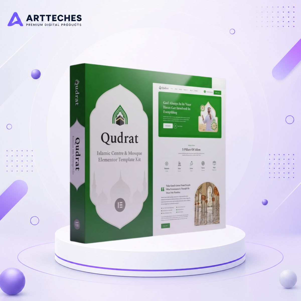 Qudrat - Islamic Center & Mosque Elementor Template Kit | WordPress Theme