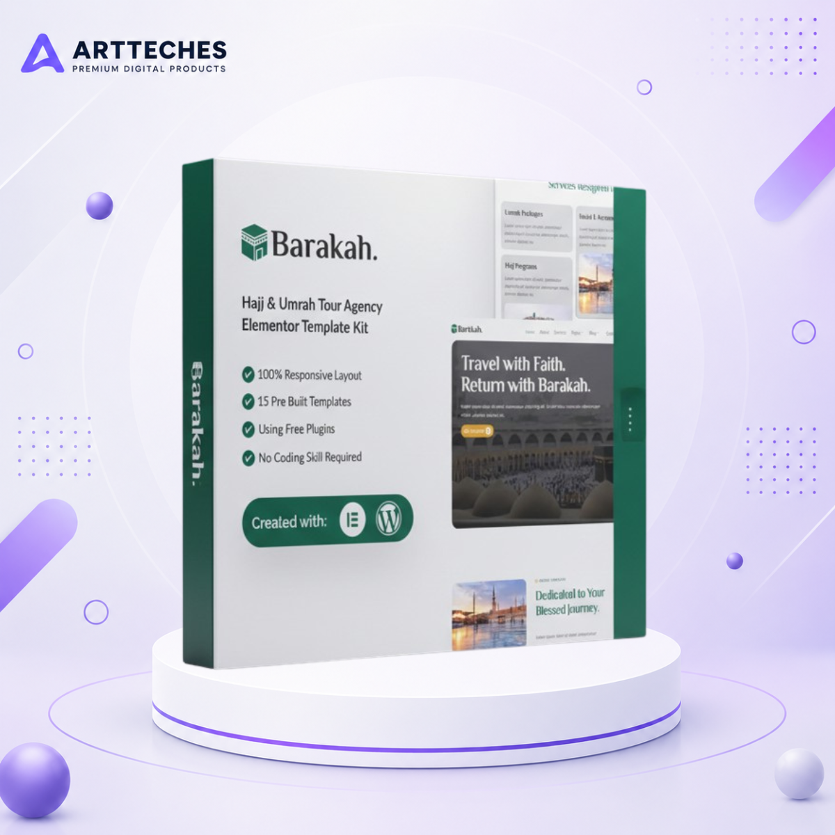 Barakah - Hajj & Umrah Tour Agency Elementor Template Kit | WordPress Theme