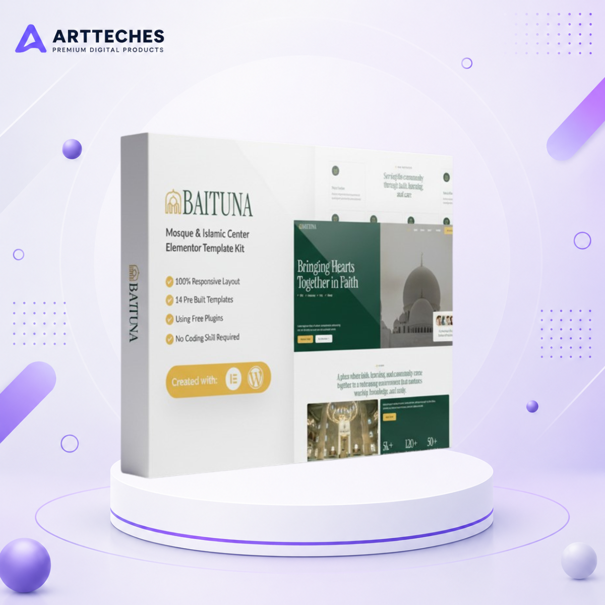 Baituna - Mosque & Islamic Center Elementor Template Kit - SEO Optimized WordPress Template