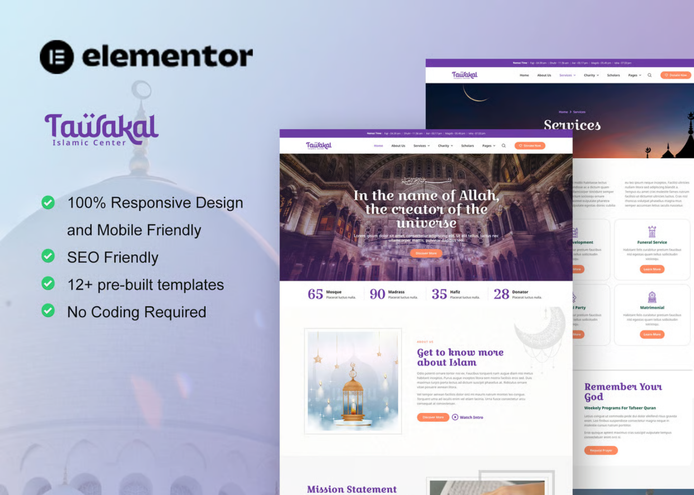 tawakal-mosque-islamic-center-elementor-template-kit-responsive-seo-friendly