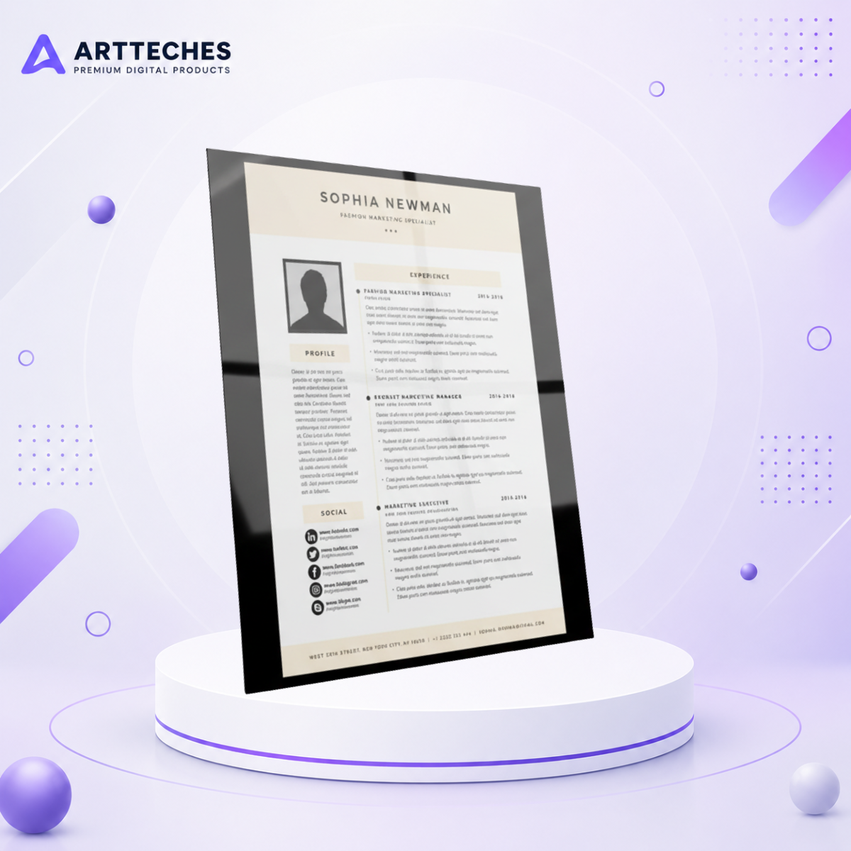 Yellow Professional Resume Template | Modern CV Design for Creatives