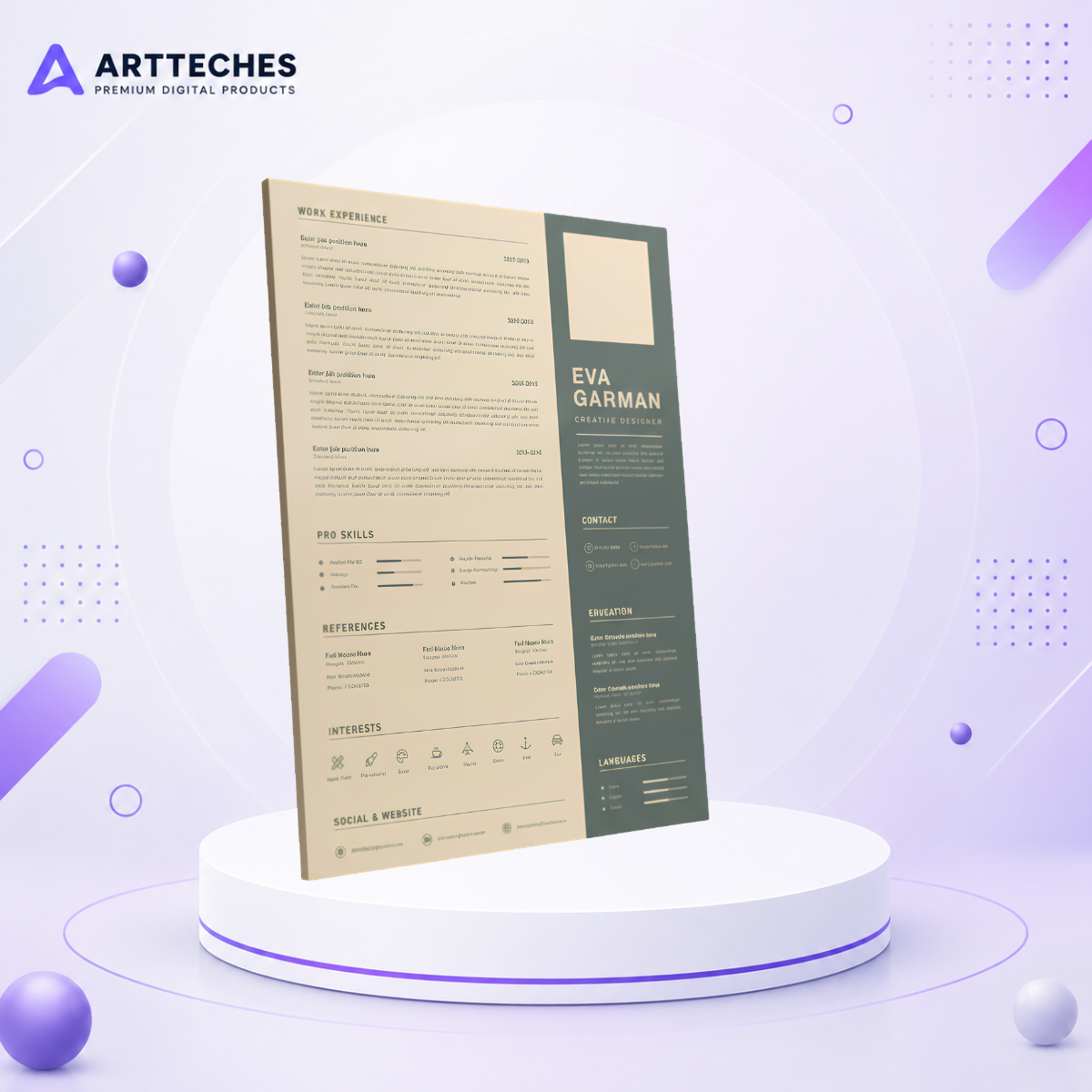 Stylish CV Template - Professional & Modern Resume Design for Job Seekers