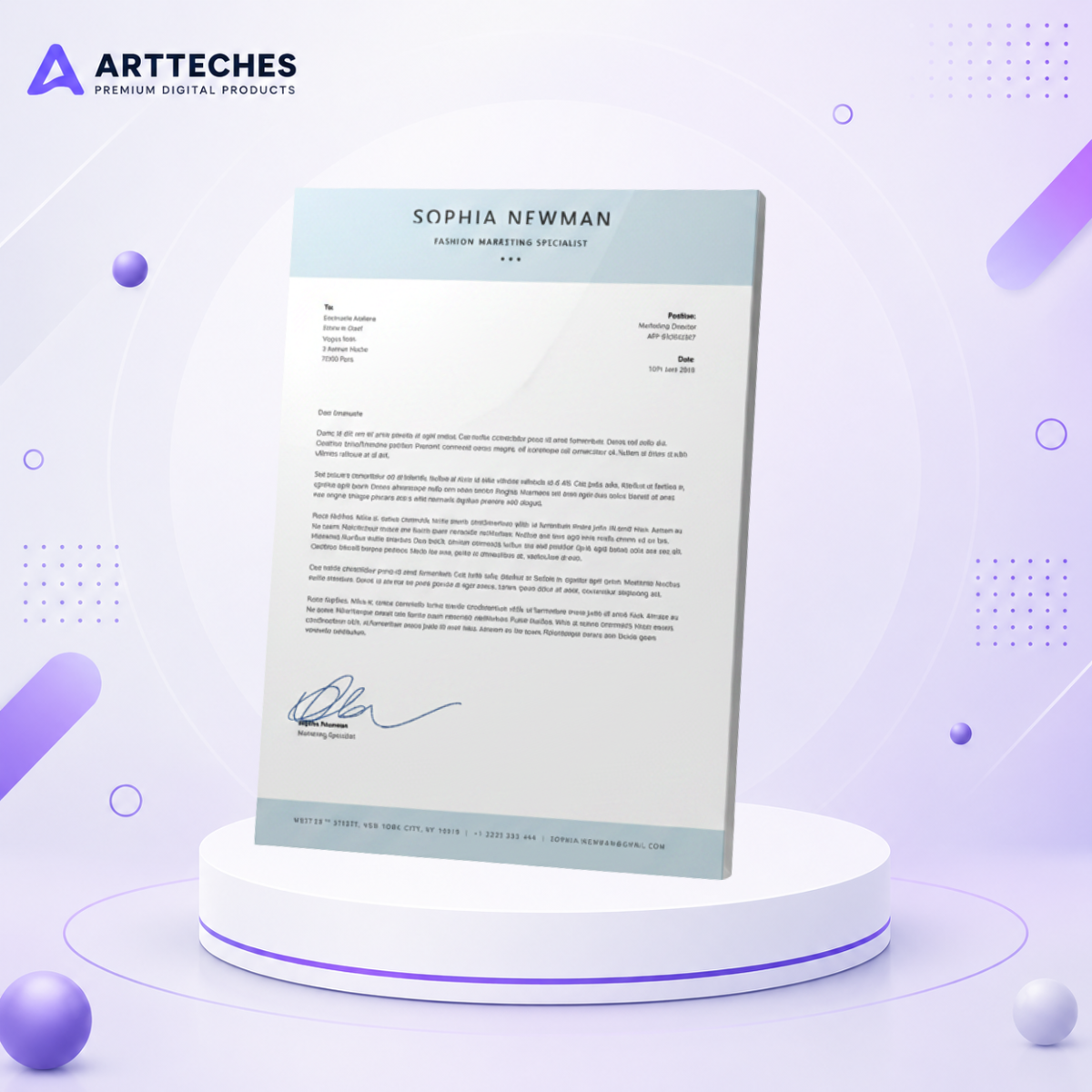 Classic Sky Blue Resume Template - Professional & Modern CV Design
