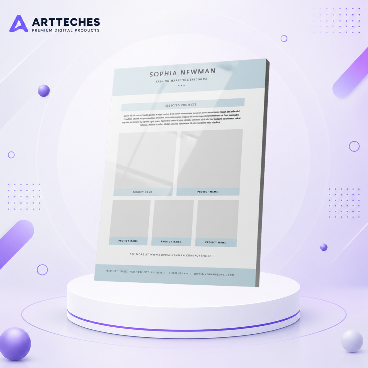 Classic Sky Resume Template - Professional & Modern ATS Friendly CV Design