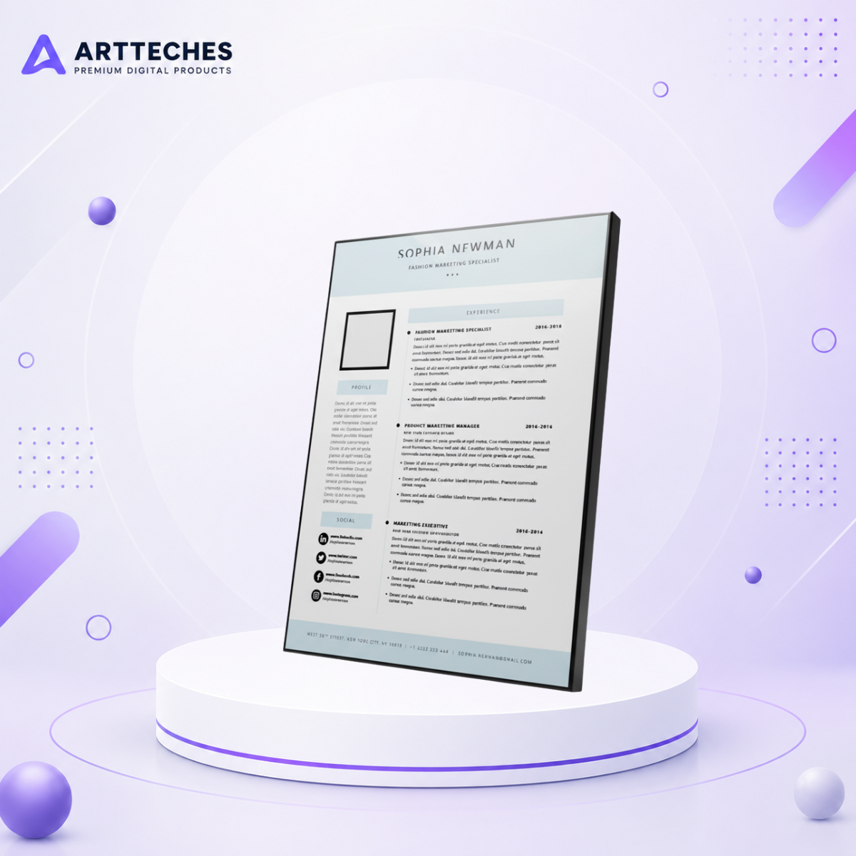 Professional Resume Template & Modern CV Design - Instant Download